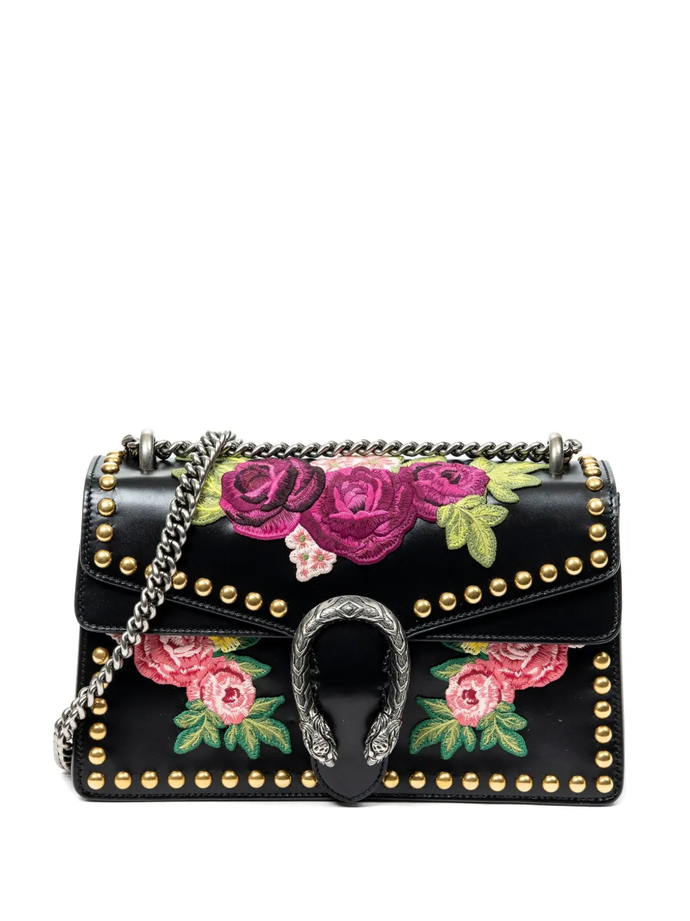 Gucci Pre-Owned Dionysus embroidered shoulder bag - Nero