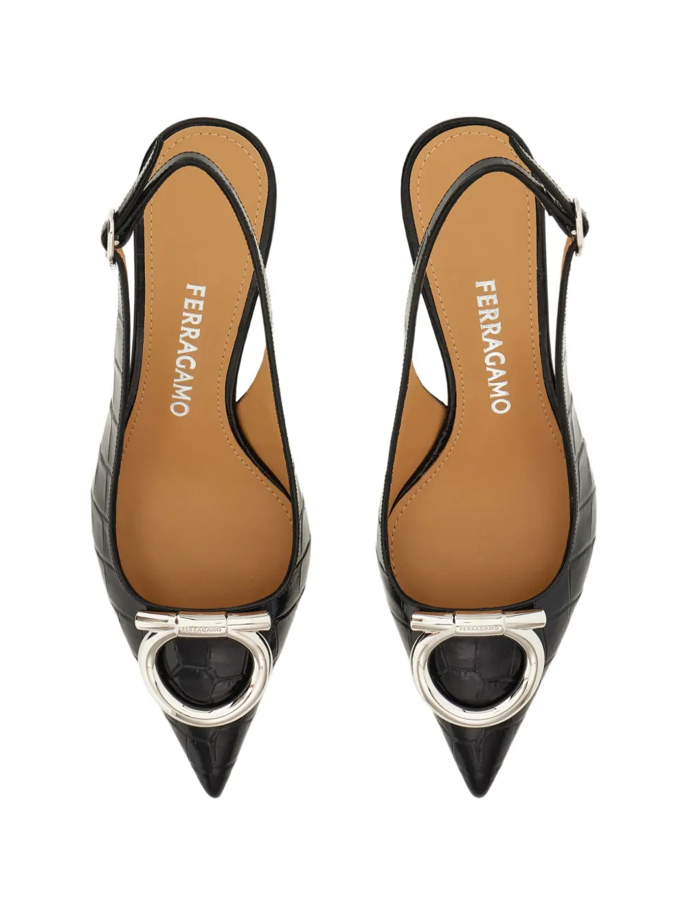 Ferragamo Maxi Gancini slingbacks Zwart