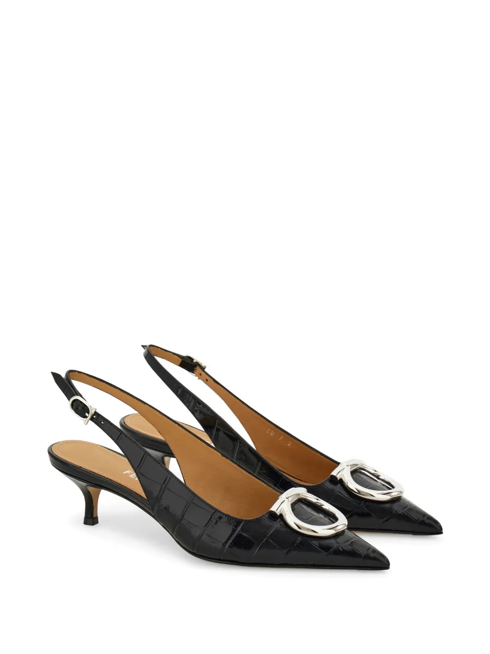Ferragamo Maxi Gancini slingbacks Zwart