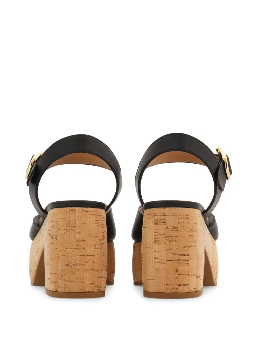 Ferragamo Sandalen met plateauzool Zwart