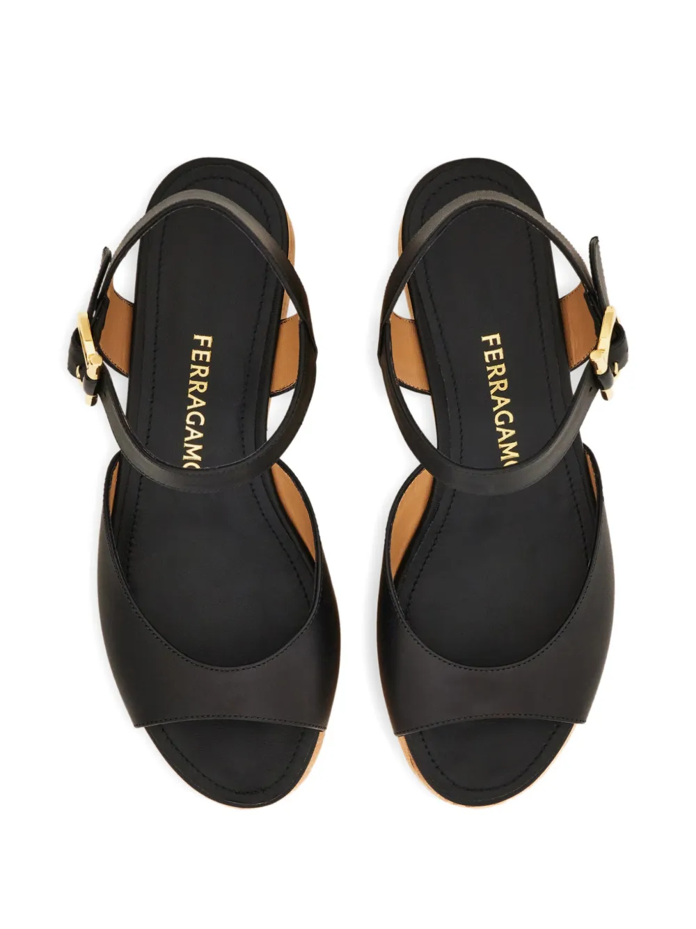 Ferragamo Sandalen met plateauzool Zwart