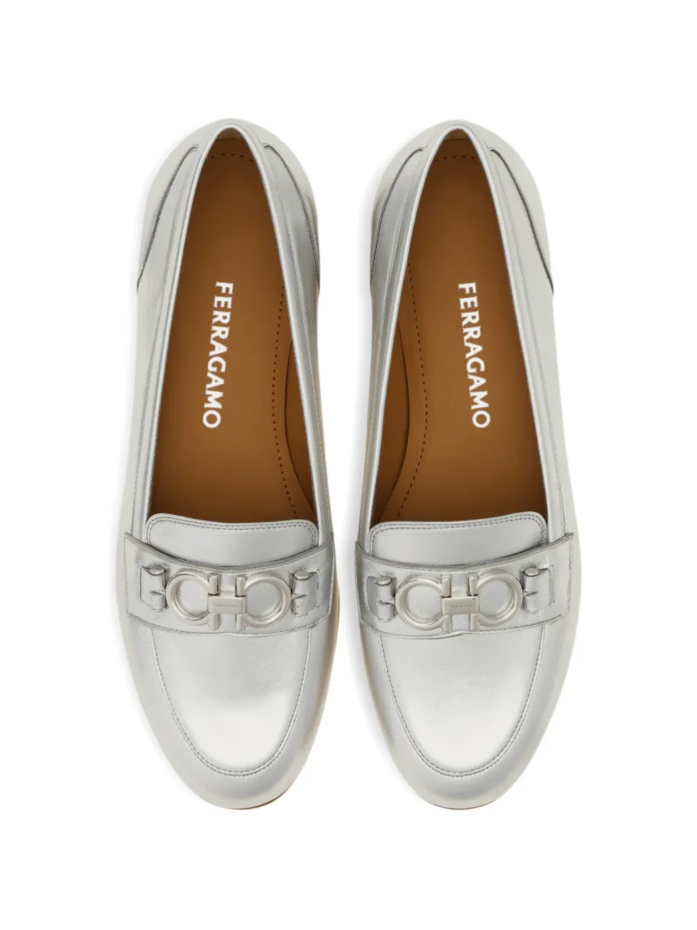 Ferragamo Gancini mocassins Zilver
