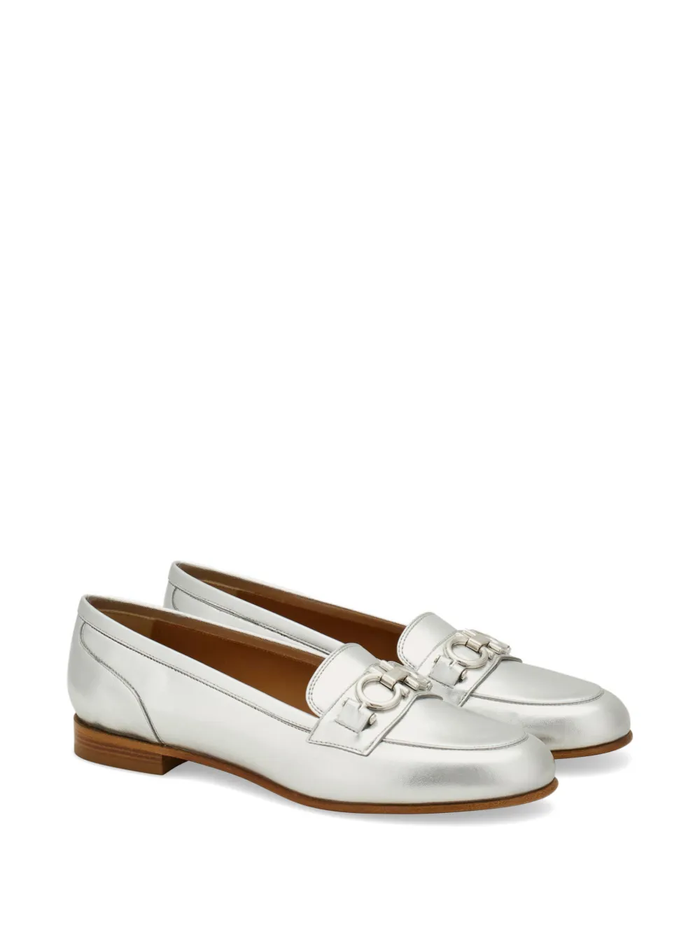 Ferragamo Gancini mocassins Zilver