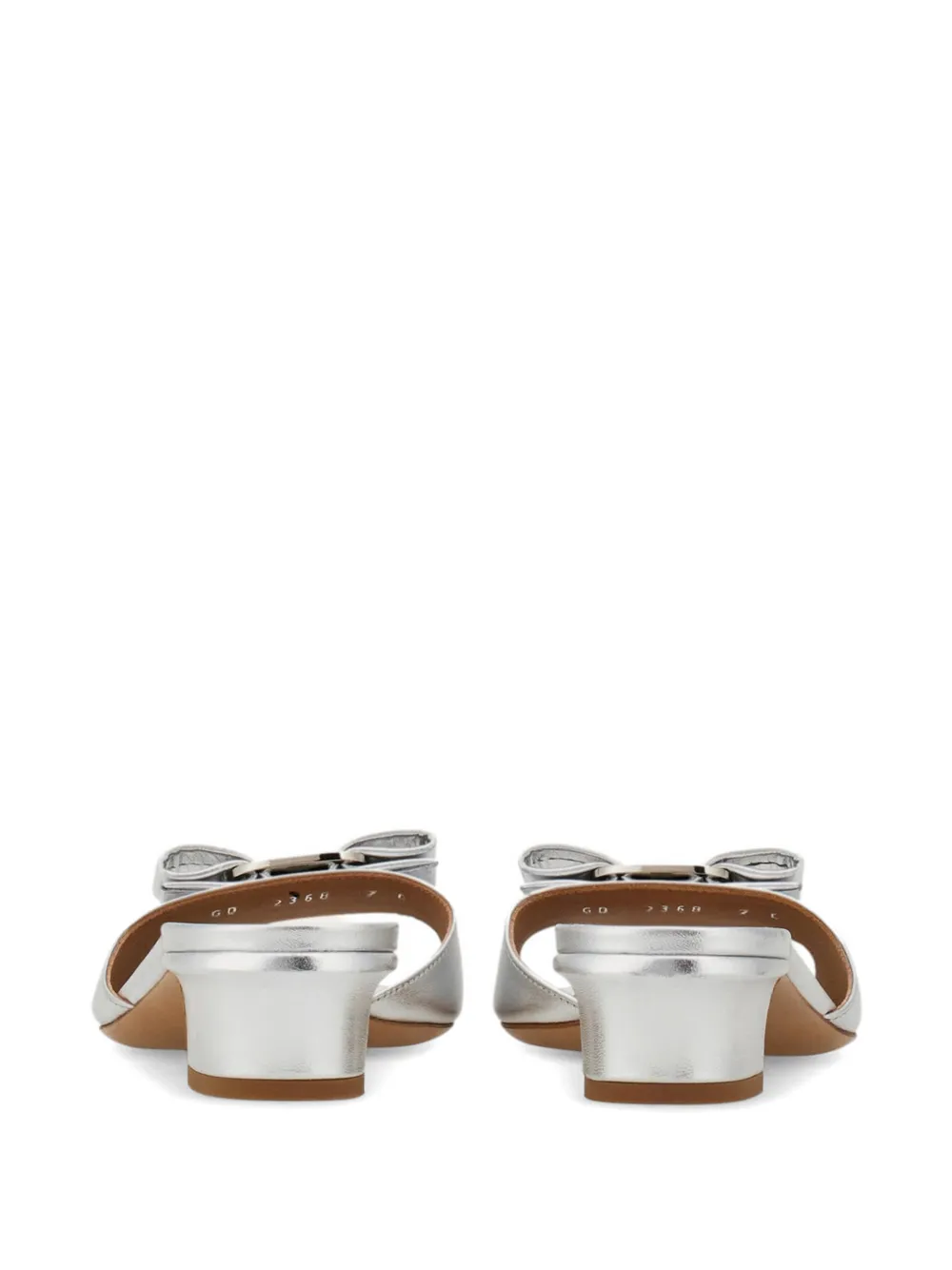 Ferragamo Vara bow slides Zilver