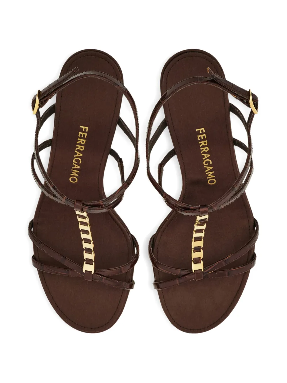 Ferragamo Vara sandalen met T-bandje Bruin