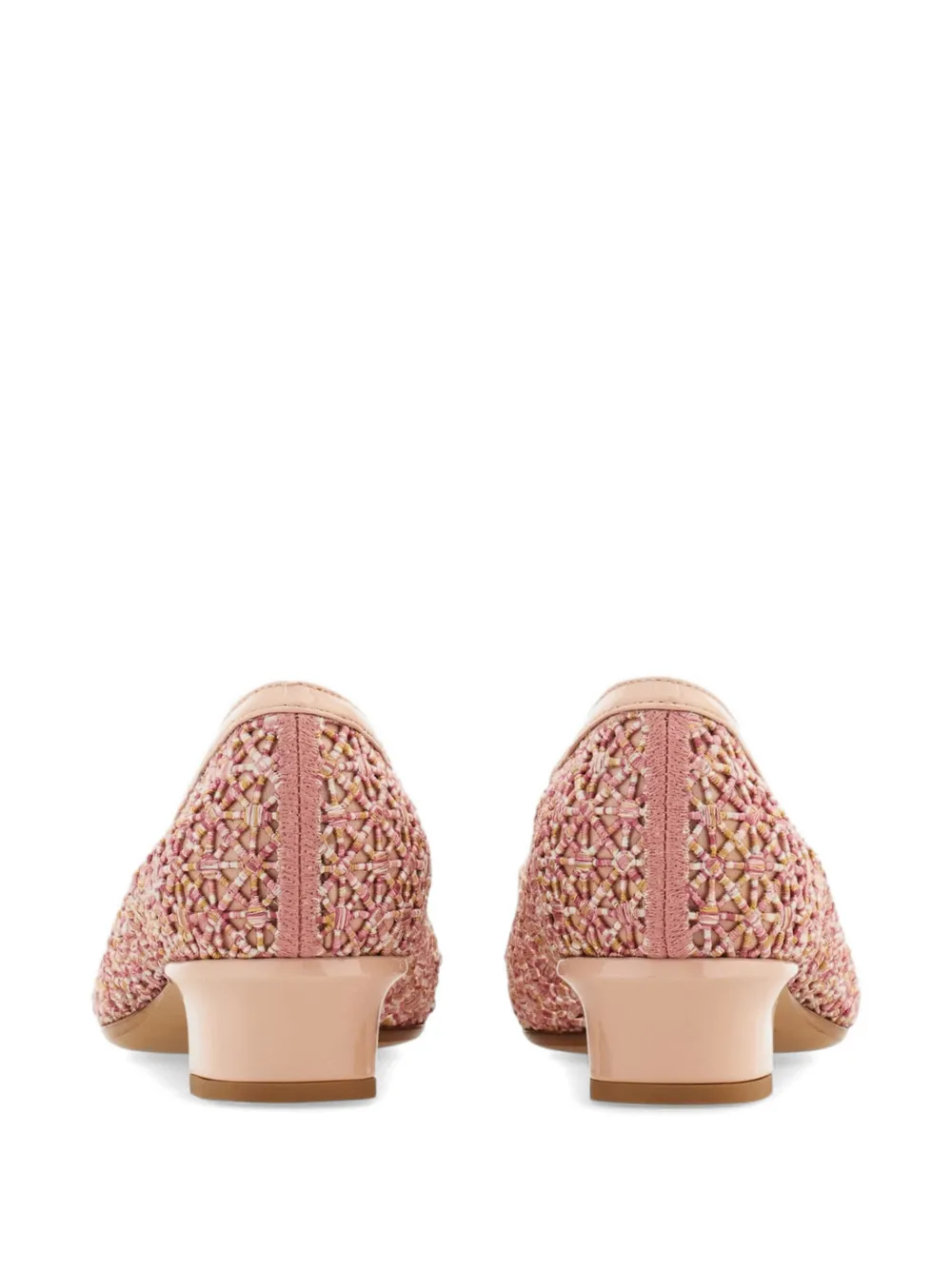 Ferragamo Macramé Vara bow pumps Roze
