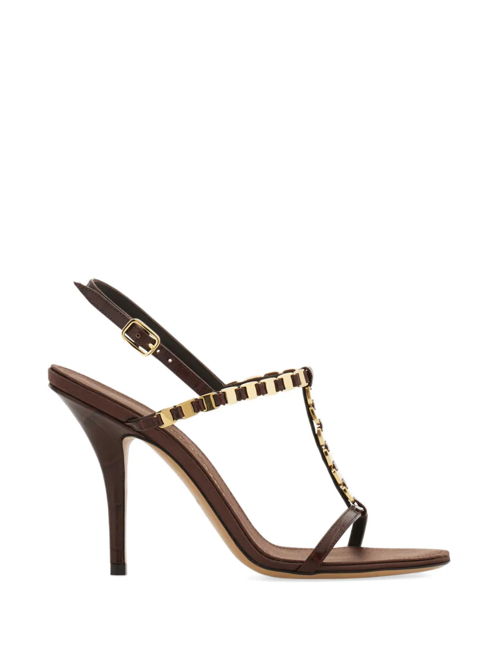 Ferragamo Vara chain T-strap sandals - Brown