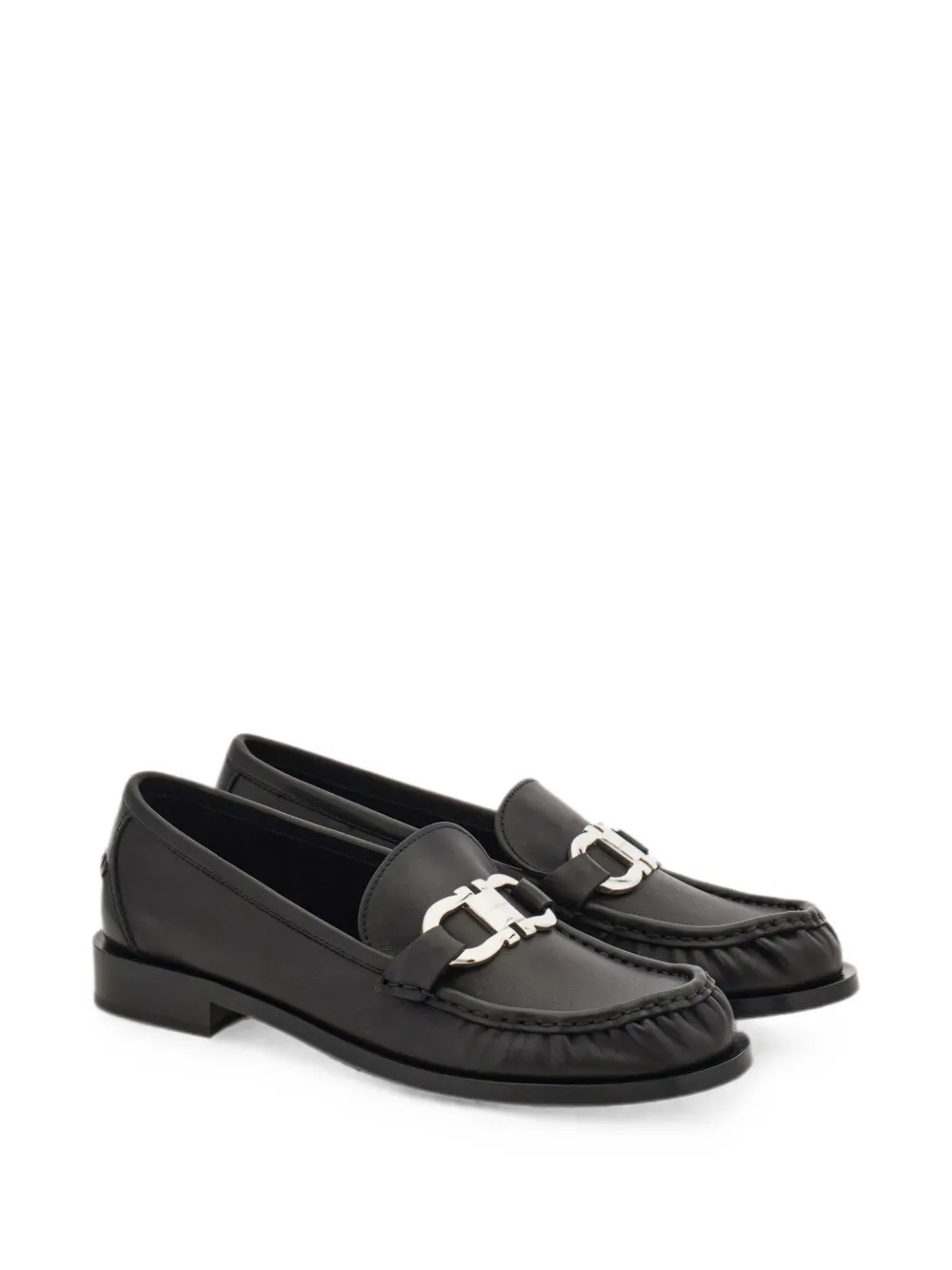Ferragamo Gancini ornament moccasins Zwart