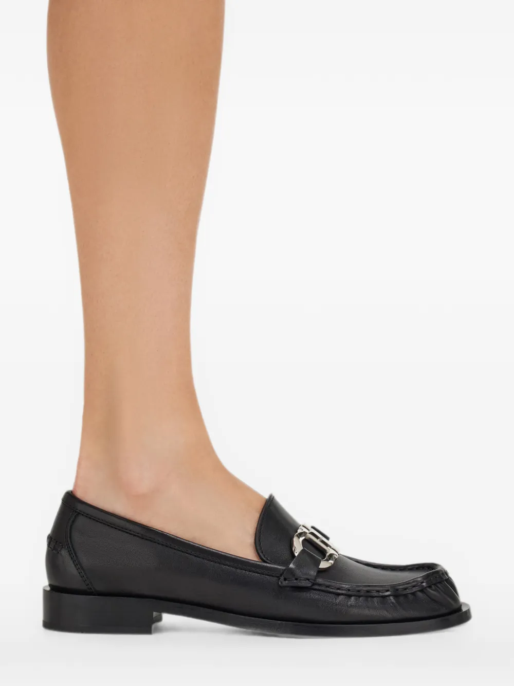 Ferragamo Gancini ornament moccasins Zwart