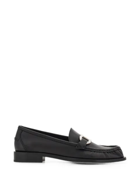 Gancini leather loafers
