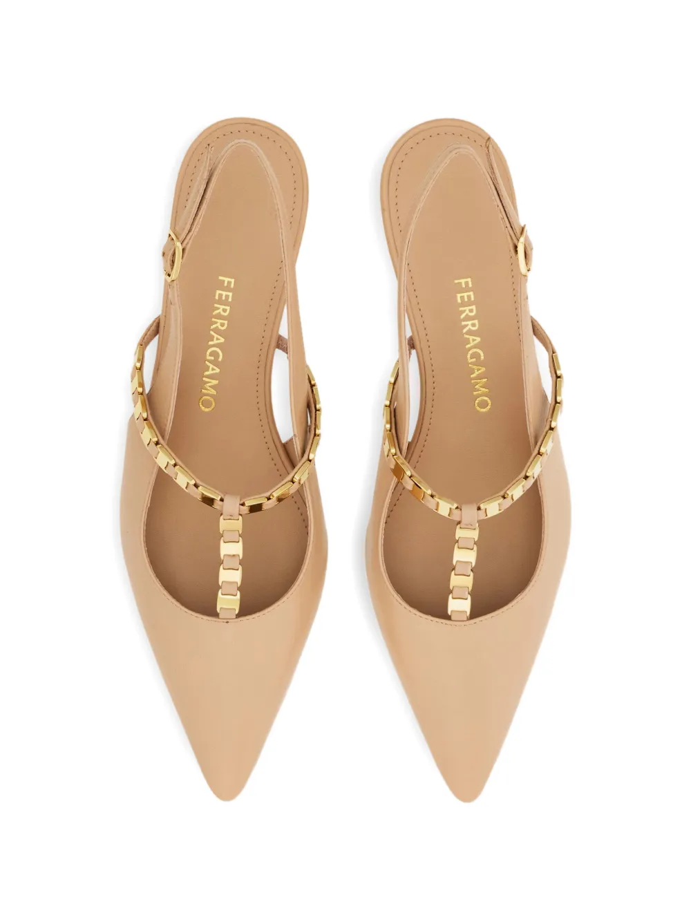 Ferragamo Vara chain slingback Roze