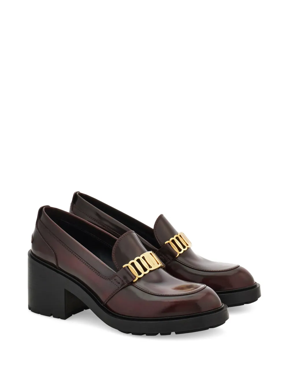 Ferragamo Vara loafers met ketting Rood