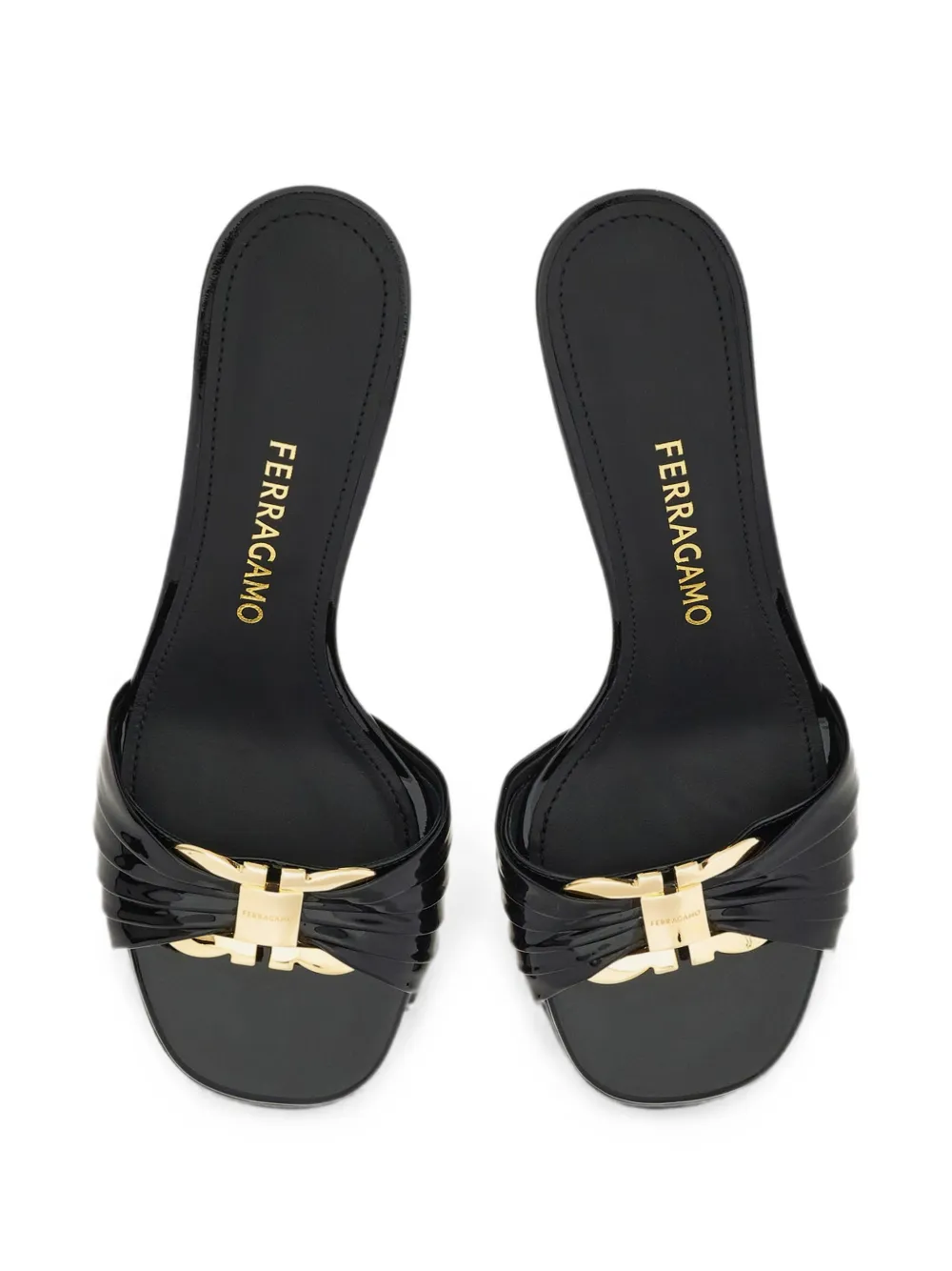 Ferragamo Slippers met Gancini-detail Zwart