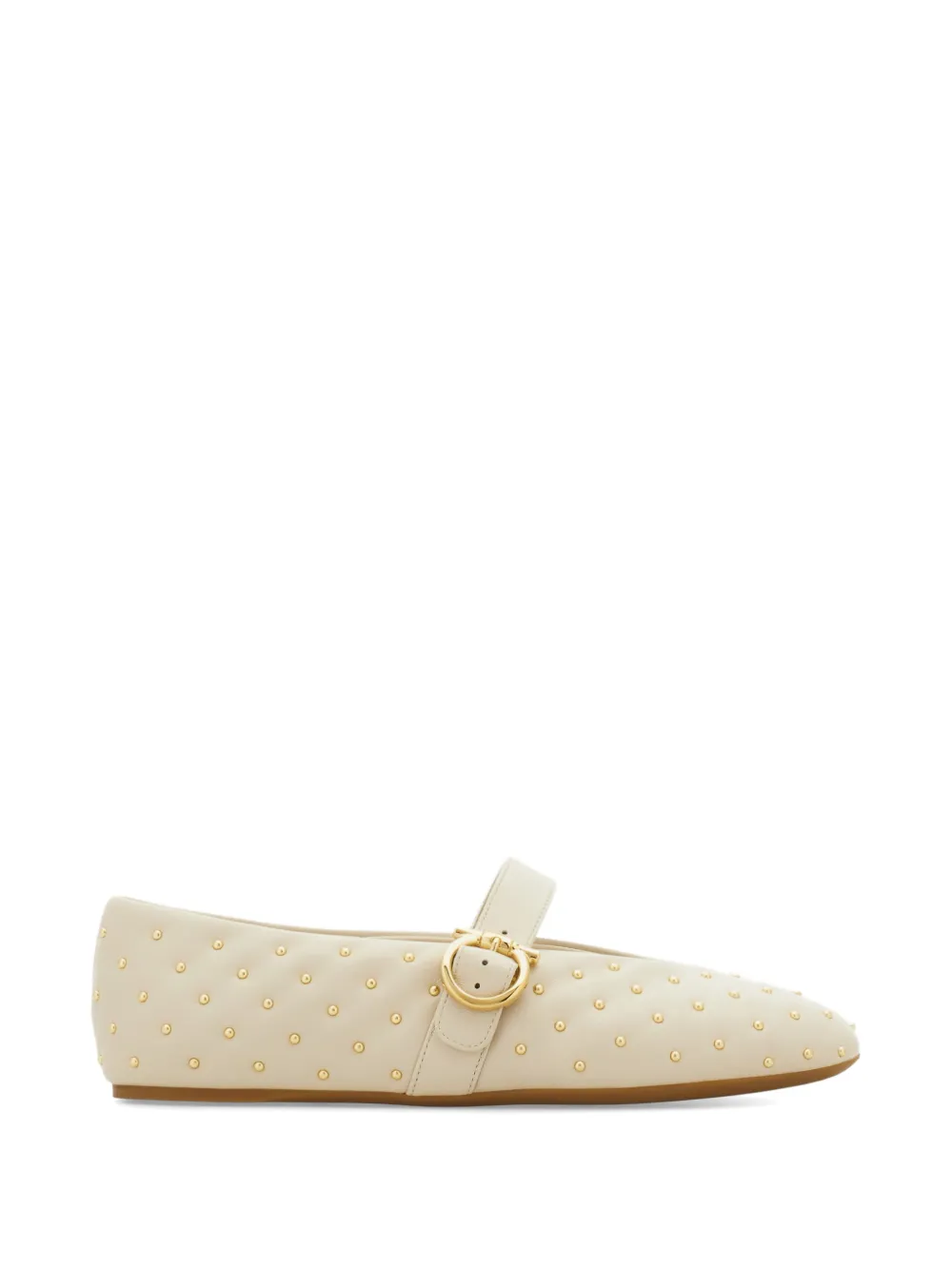 Ferragamo studded Gancini buckle ballet flats - Toni neutri