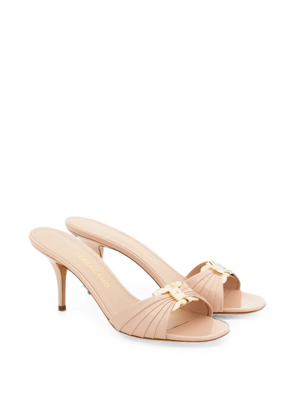 Ferragamo Gancini ornament slides Roze