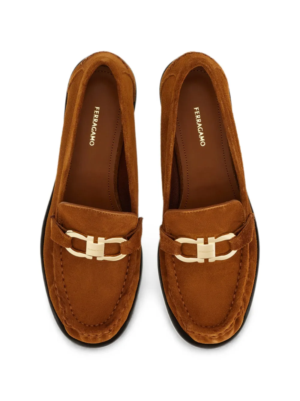 Ferragamo Gancini-plaque suede loafers Bruin