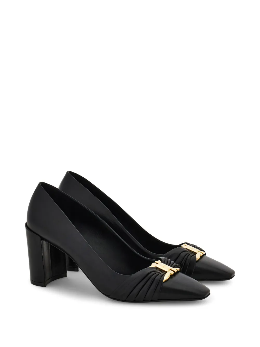 Ferragamo Gancini pumps met blokhak Zwart