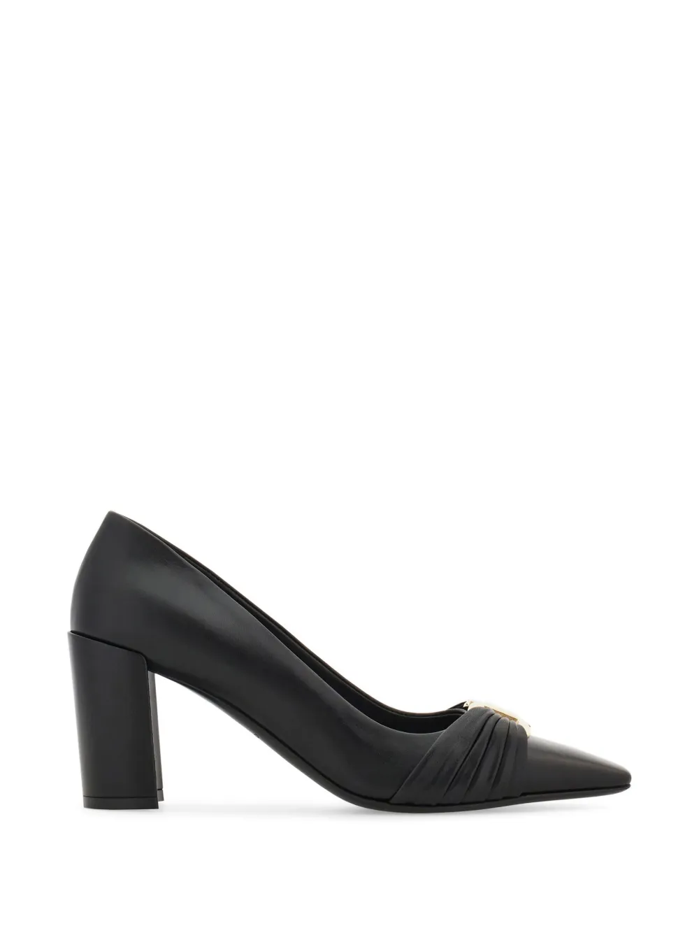 Ferragamo Gancini pumps met blokhak Zwart