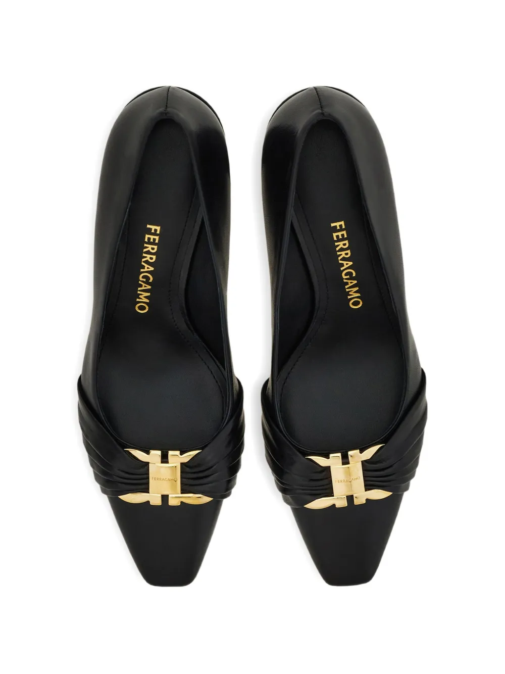 Ferragamo Gancini pumps met blokhak Zwart