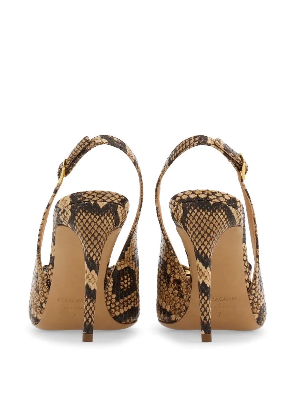 Ferragamo Vara slingback pumps met strik Beige