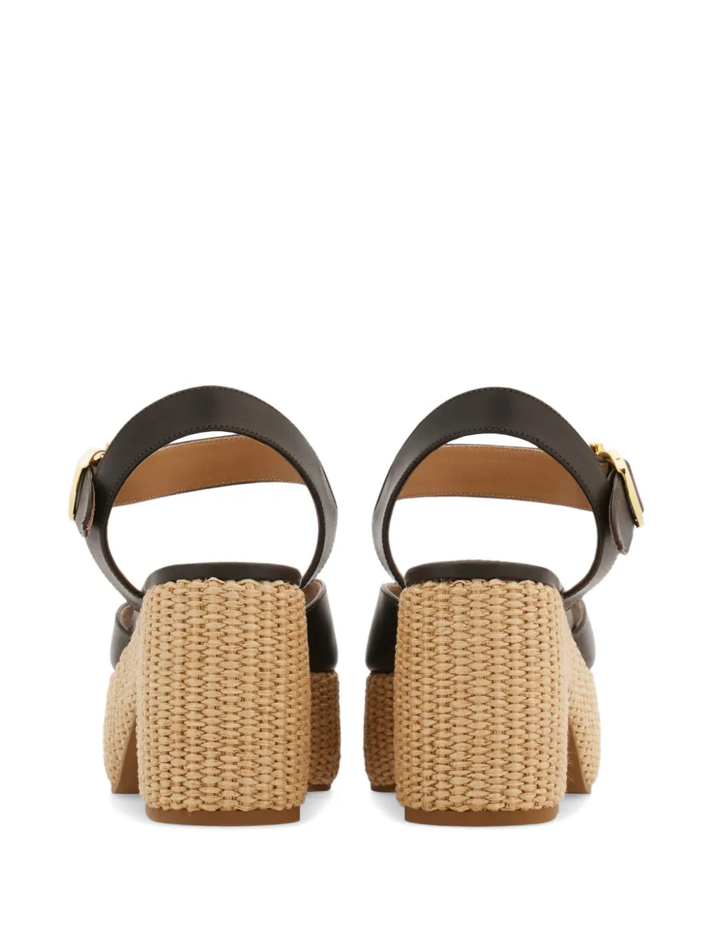 Ferragamo Sandalen met plateauzool Zwart