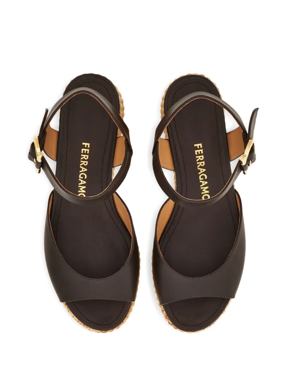 Ferragamo Sandalen met plateauzool Zwart