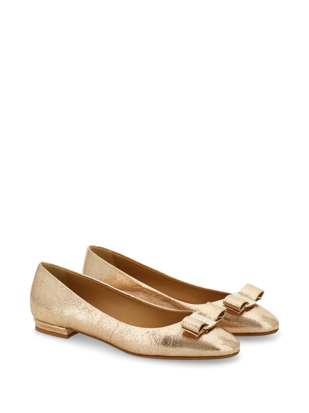 Ferragamo Vara ballerina's met strik Goud