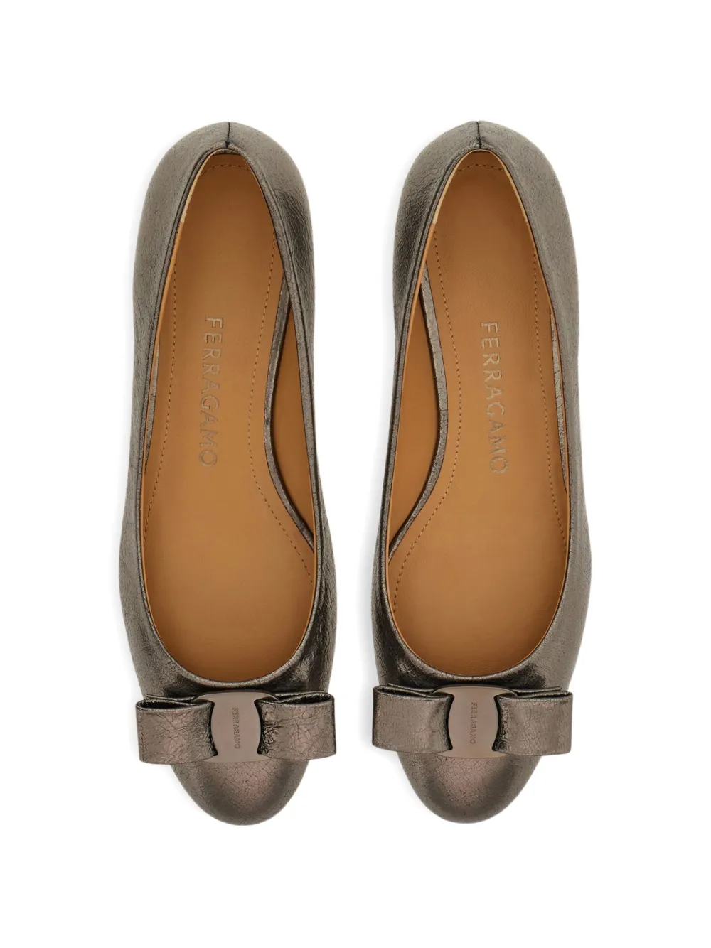 Ferragamo Vara ballerina's met strik Grijs