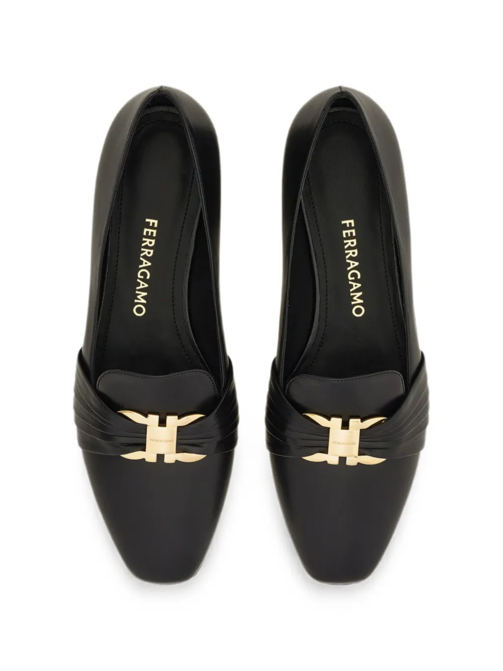 Ferragamo Gancini ornament loafers Zwart