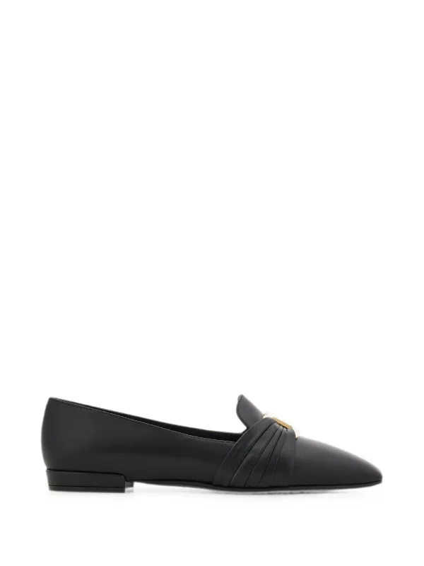 Ferragamo Gancini Ornament Loafers in Black