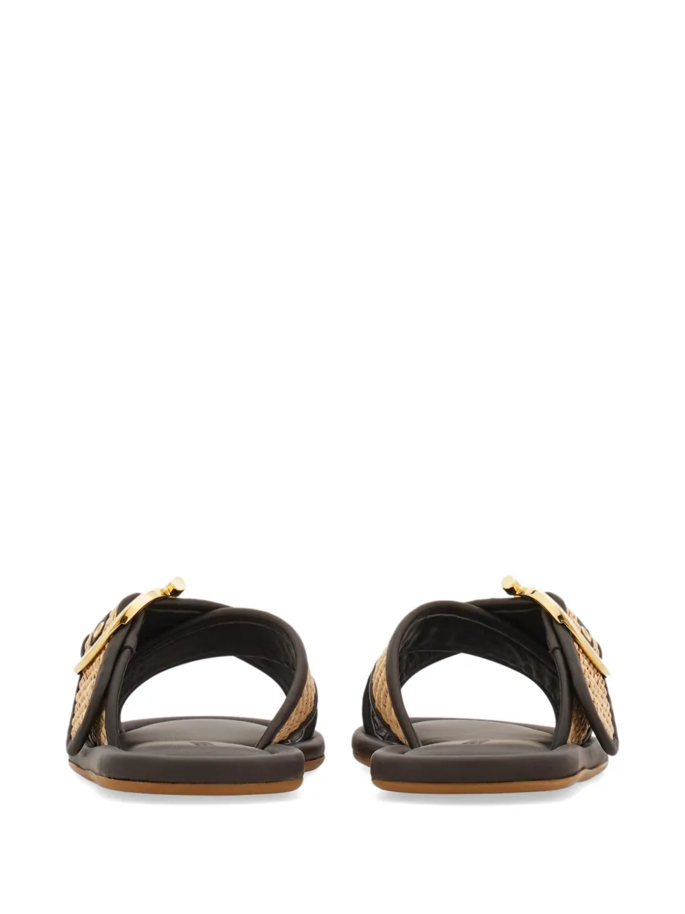 Ferragamo double strap Gancini ornament slides Bruin