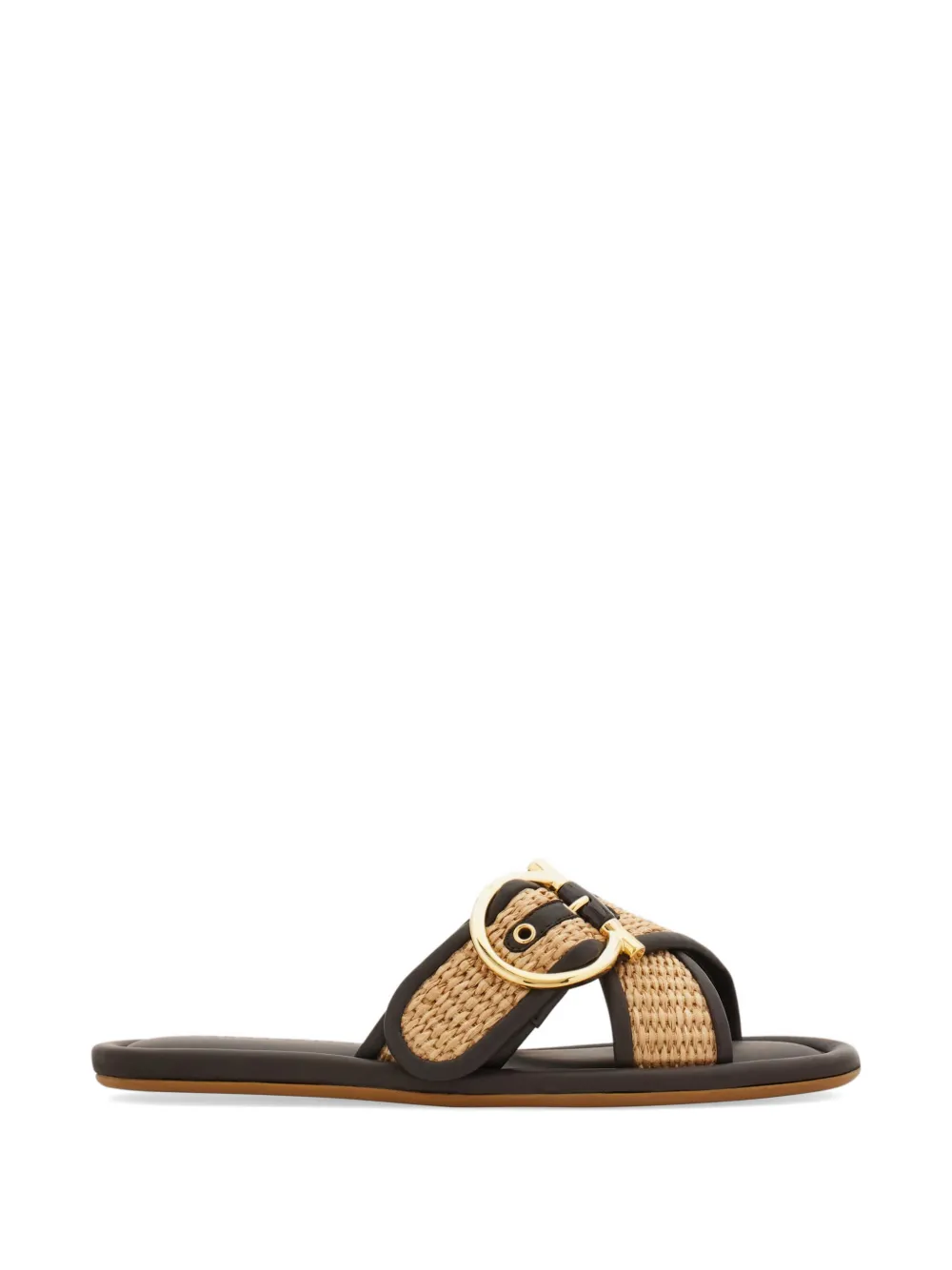 Ferragamo double strap Gancini ornament slides Bruin