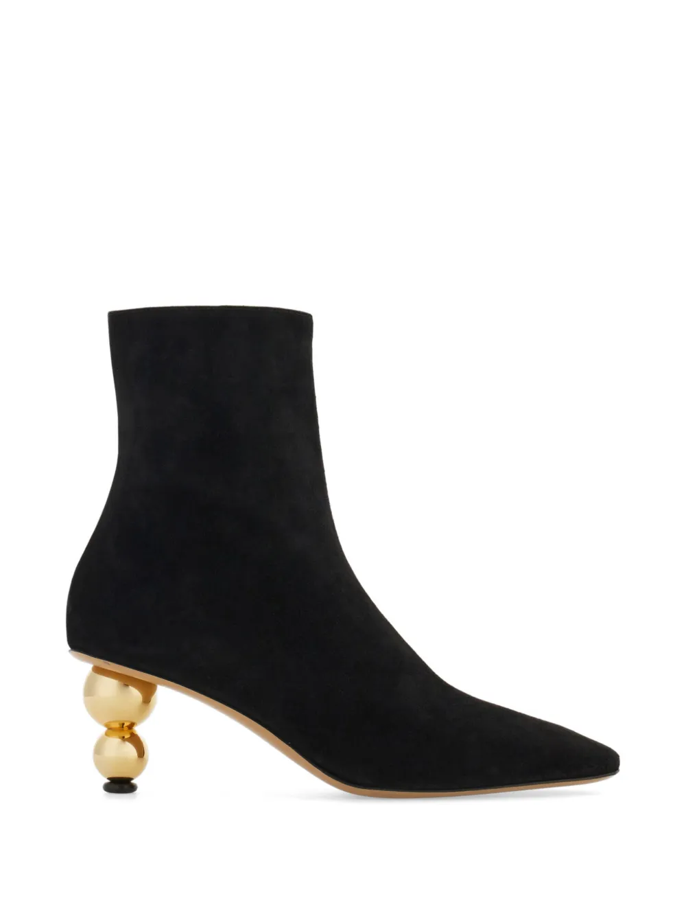 Ferragamo Enkellaars met bolhak Zwart