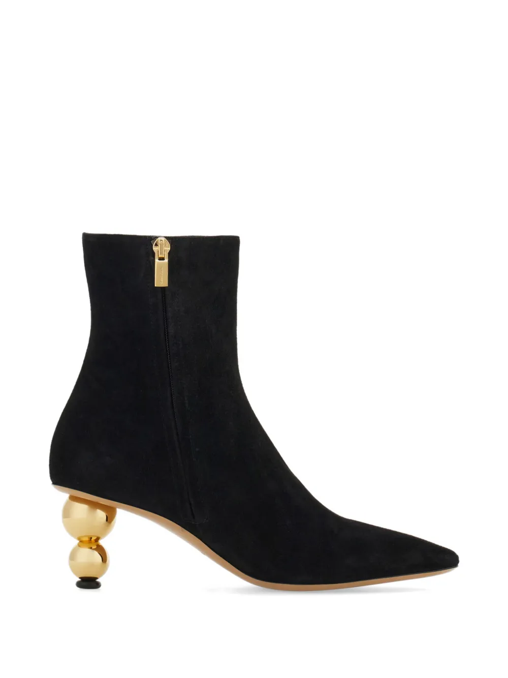 Ferragamo Enkellaars met bolhak Zwart