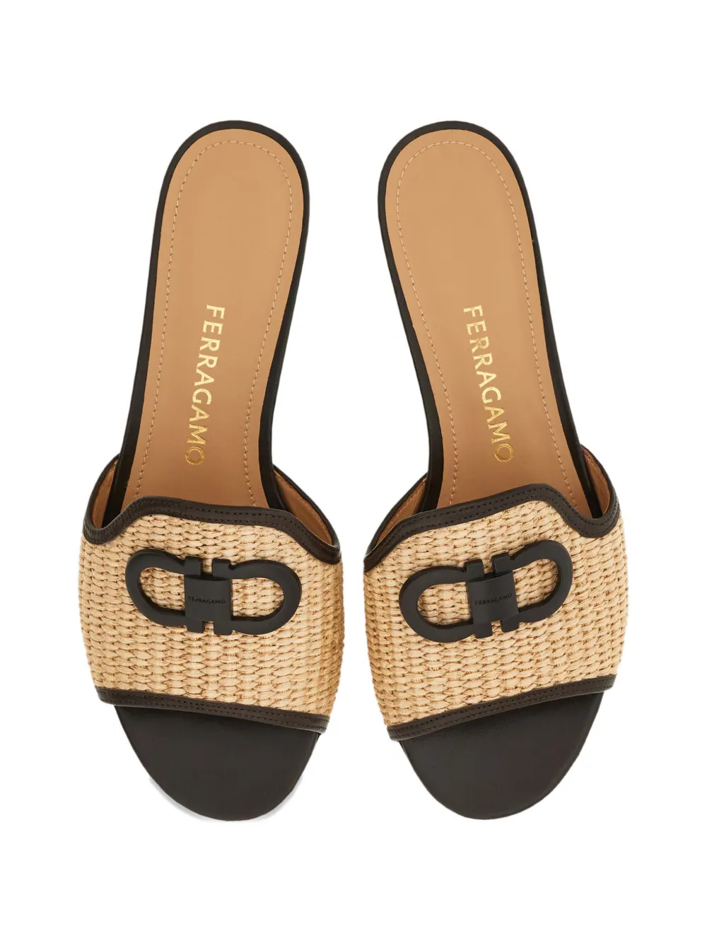 Ferragamo Gancini ornament low-heel slides Bruin