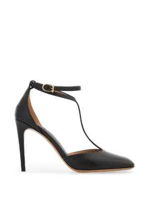 Ferragamo Tストラップ エナメルレザー パンプス | ブラック | FARFETCH JP