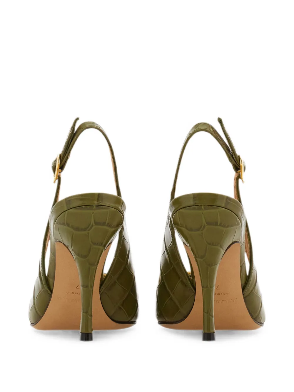 Ferragamo maxi Gancini slingback pumps Groen