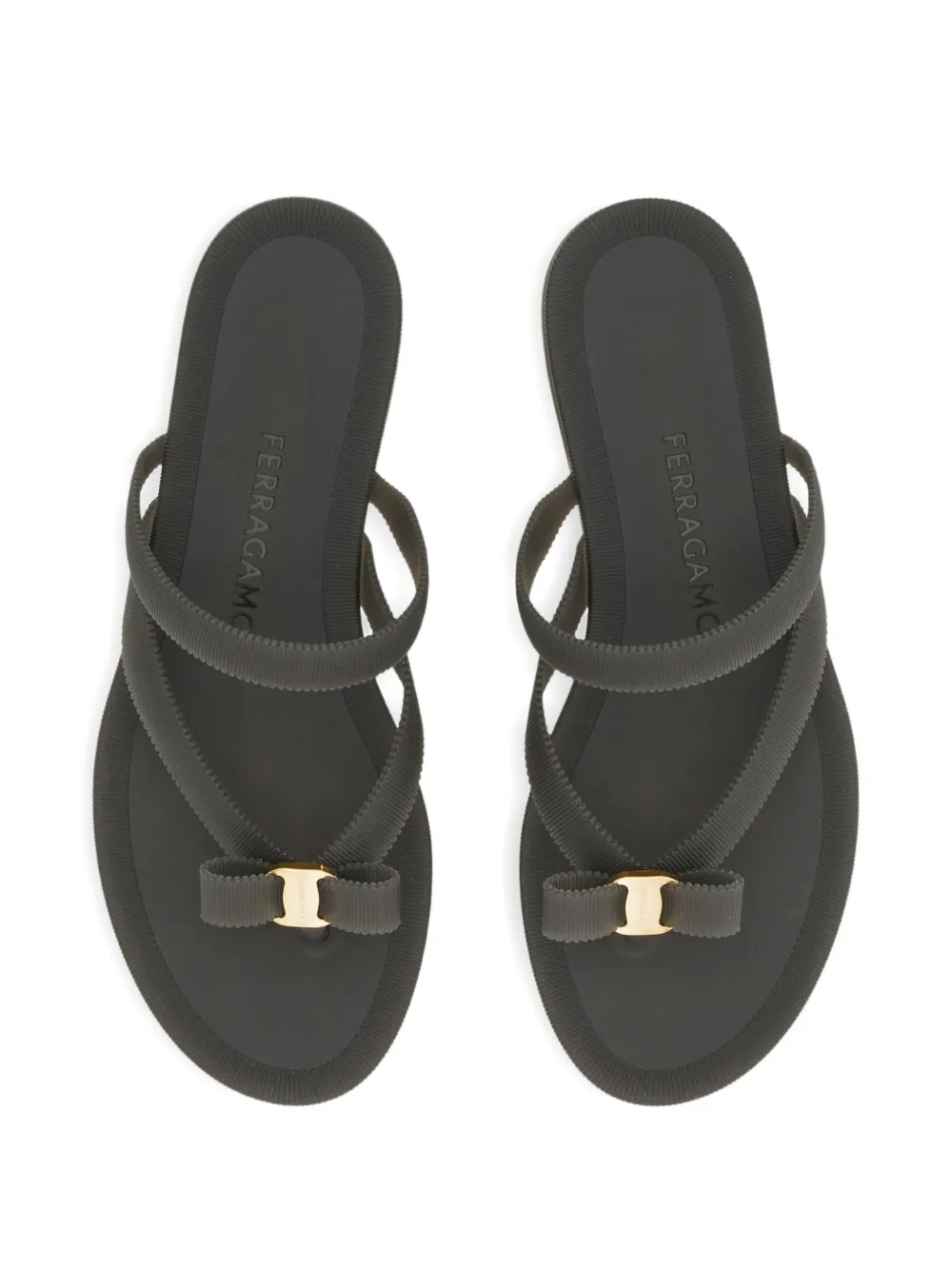Ferragamo Vara bow jelly thong sandals Zwart