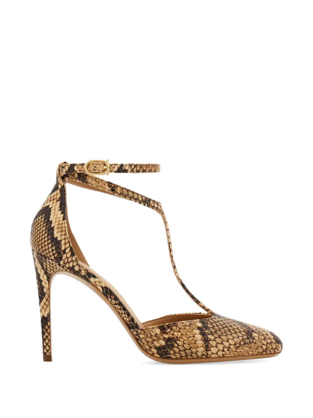 Ferragamo T-strap stiletto pumps Beige
