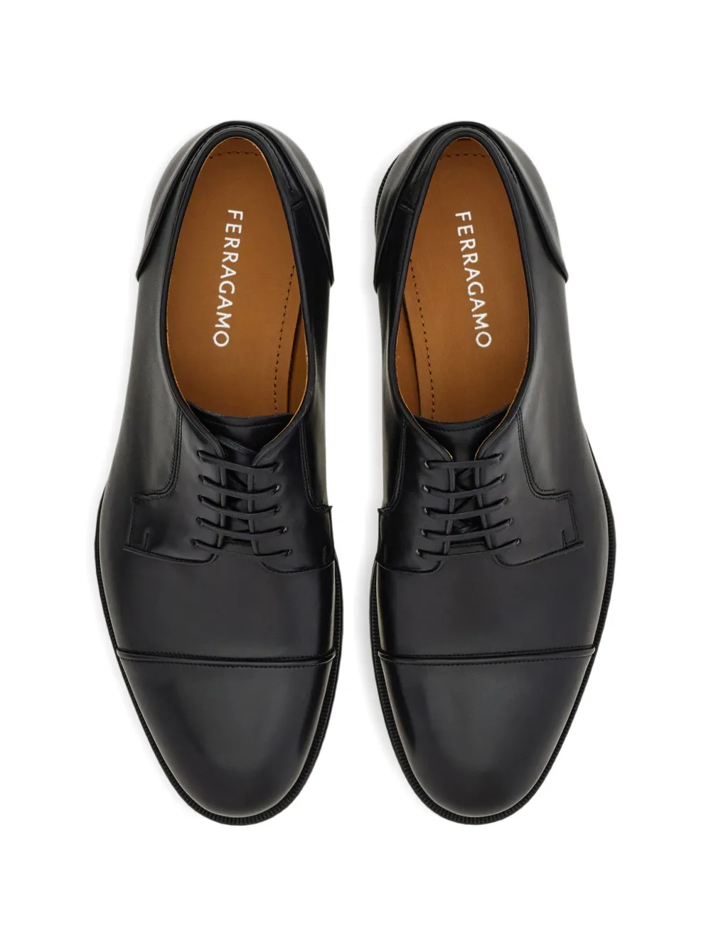 Ferragamo Derby schoenen met stikseldetail Zwart