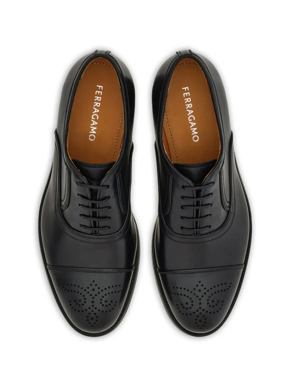 Ferragamo Oxford schoen met brogue-detail Zwart