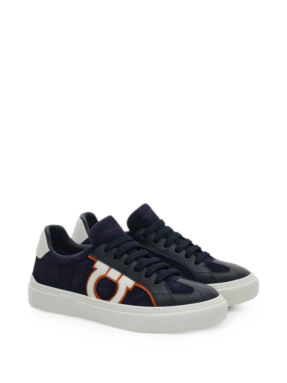 Ferragamo Gancini sneakers met vlakken Blauw