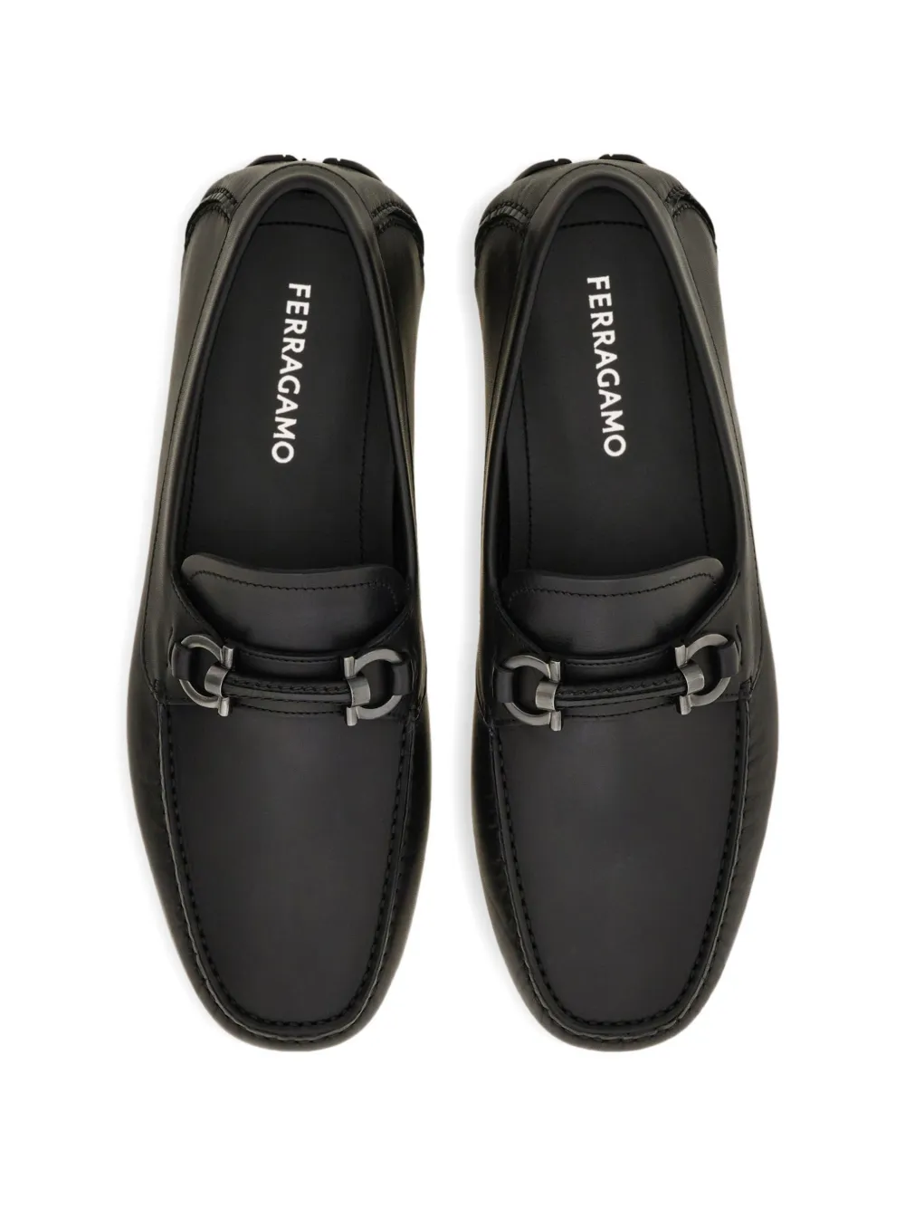 Ferragamo Gancini verfraaide loafers Zwart
