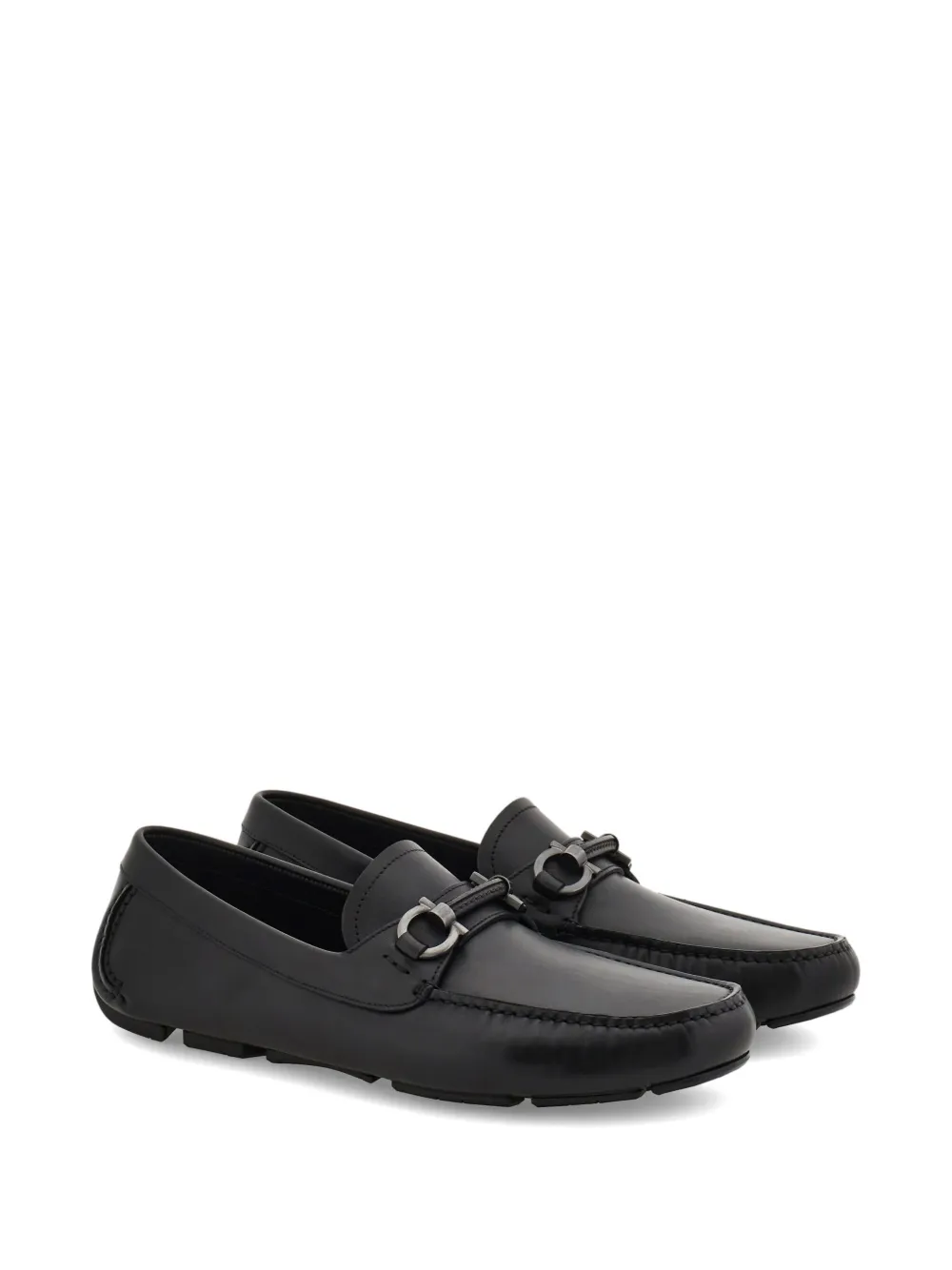 Ferragamo Gancini verfraaide loafers Zwart