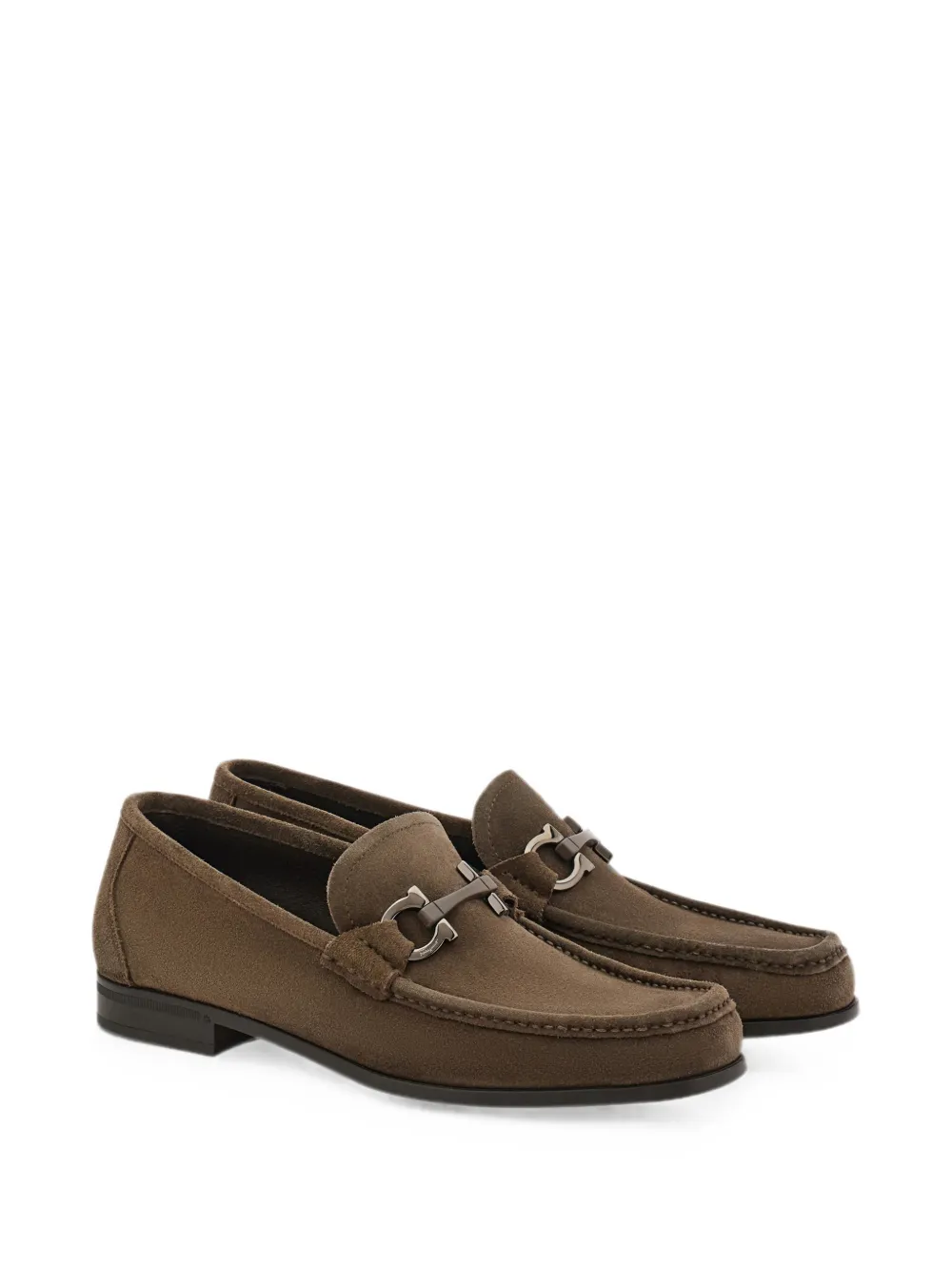 Ferragamo Gancini ornament moccasins - Brown