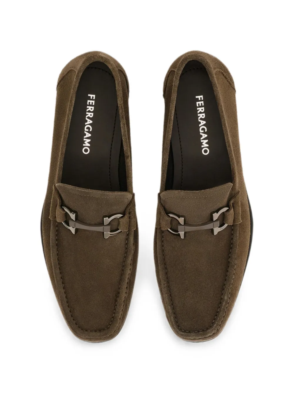 Ferragamo Gancini ornament moccasins Bruin