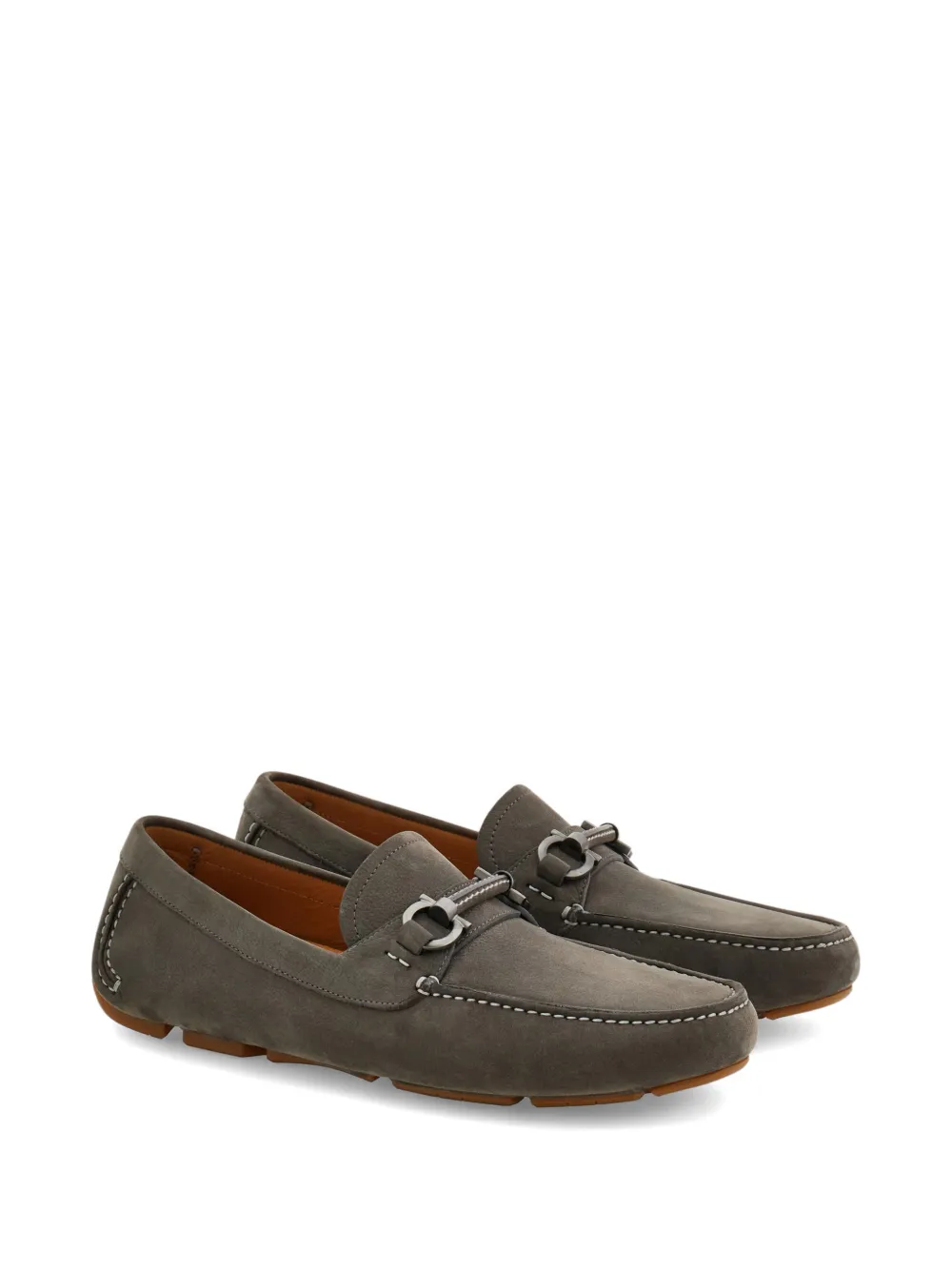 Ferragamo Gancini verfraaide loafers Grijs