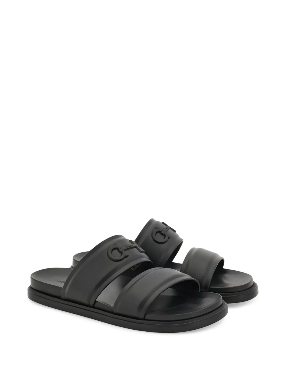Ferragamo Gancini slippers Zwart