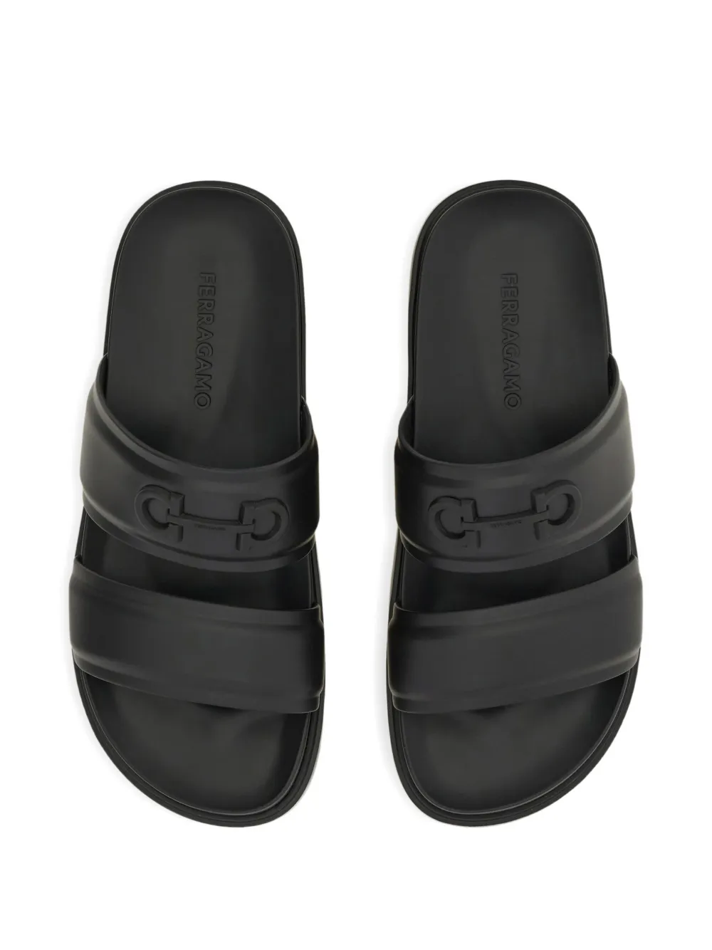 Ferragamo Gancini slippers Zwart
