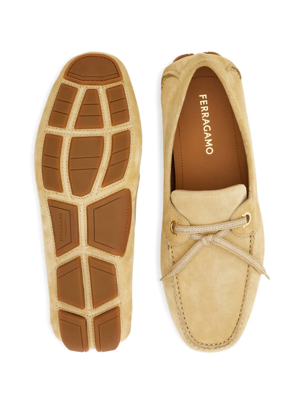 Ferragamo Loafers met veters Beige